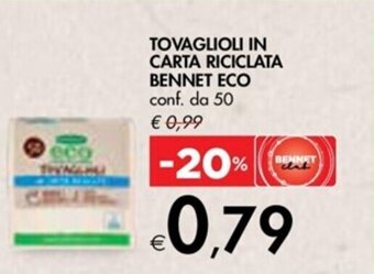 Bennet TOVAGLIOLI IN CARTA RICICLATA BENNET ECO conf. da 50 offerta