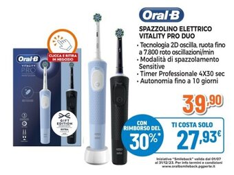 Expert Oral-B SPAZZOLINO ELETTRICO VITALITY PRO DUO offerta