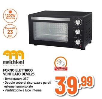 Expert melchioni FORNO ELETTRICO VENTILATO DEVIL23 offerta