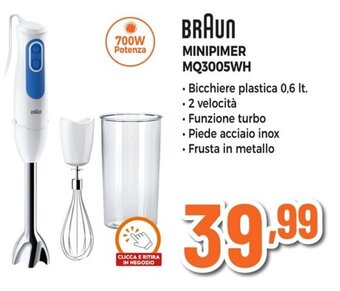 Expert BRAUN MINIPIMER MQ3005WH offerta