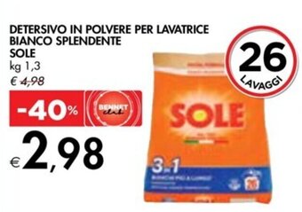 Bennet DETERSIVO IN POLVERE PER LAVATRICE BIANCO SPLENDENTE SOLE kg 1,3 offerta