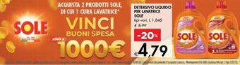 Bennet DETERSIVO LIQUIDO PER LAVATRICE SOLE tipi vari, L 1,845 offerta