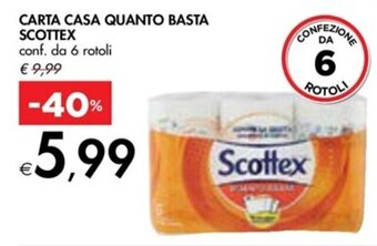Bennet CARTA CASA QUANTO BASTA SCOTTEX conf. da 6 rotoli offerta