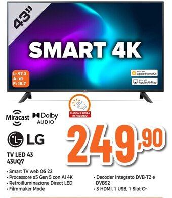 Expert LG TV LED 43 43UQ7 offerta