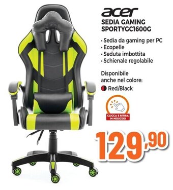 Expert acer SEDIA GAMING SPORTYGC1600G offerta