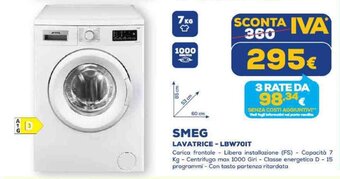 Euronics SMEG LAVATRICE - LBW70IT offerta