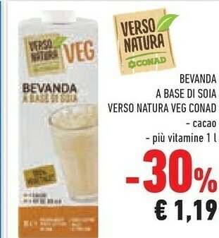Conad Conad - Bevanda A Base Di Soia Veg Verso Natura 1000 G(ml) offerta