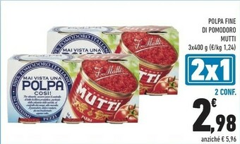 Conad Mutti Polpa Di Pomodoro 1200 G(ml) offerta
