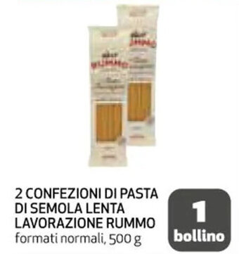 Coop 2 CONFEZIONI DI PASTA DI SEMOLA LENTA LAVORAZIONE RUMMO formati normali, 500 g offerta