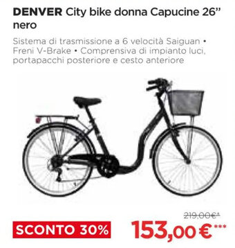 Coop DENVER City bike donna Capucine 26" nero offerta