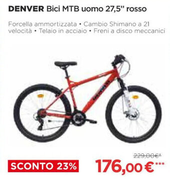 Coop DENVER Bici MTB uomo 27,5" rosso offerta