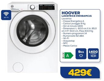 Euronics HOOVER LAVATRICE HW49AMC1S offerta