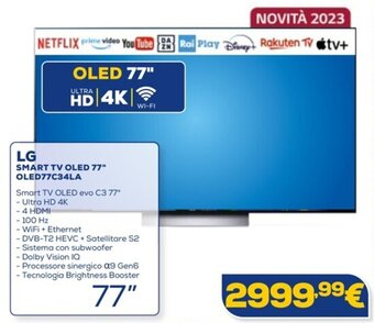 Euronics LG SMART TV OLED 77" OLED77C34LA offerta