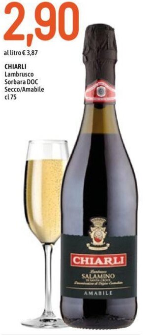 Famila CHIARLI Lambrusco Sorbara DOC Secco/Amabile cl 75 offerta
