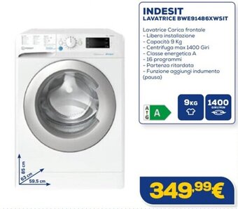 Euronics INDESIT LAVATRICE BWE91486XWSIT offerta