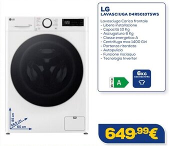 Euronics LG LAVASCIUGA D4R5010TSWS offerta