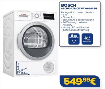 Euronics BOSCH ASCIUGATRICE WTW85458II offerta
