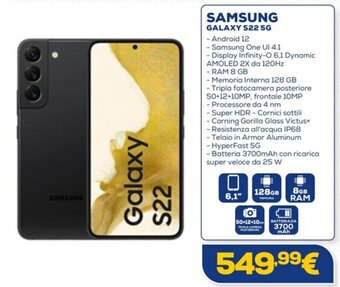 Euronics SAMSUNG GALAXY S22 5G offerta