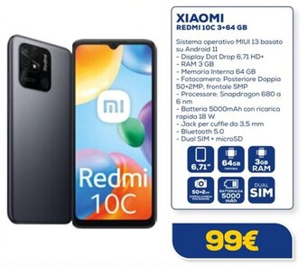 Euronics XIAOMI REDMI 10C 3+64 GB offerta