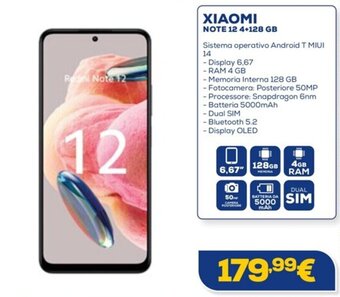 Euronics XIAOMI NOTE 12 4+128 GB offerta