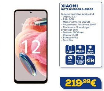 Euronics XIAOMI NOTE 12 256GB 8+256GB offerta