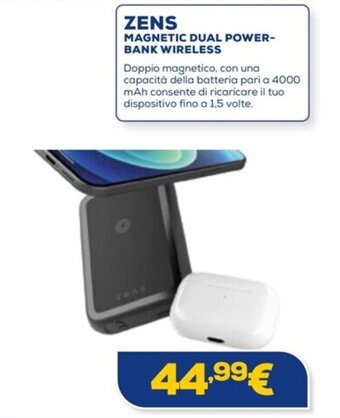 Euronics ZENS MAGNETIC DUAL POWER-BANK WIRELESS offerta