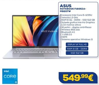 Euronics ASUS NOTEBOOK F1605ZA-MB207W offerta