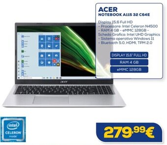 Euronics ACER NOTEBOOK A115 32 C64E offerta