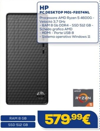 Euronics HP PC DESKTOP M01-F2074NL offerta