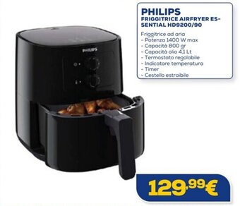 Euronics PHILIPS FRIGGITRICE AIRFRYER ESSENTIAL HD9200/90 offerta