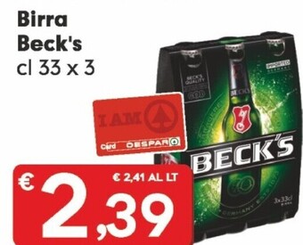 Despar Becks birra offerta