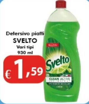Bernava Detersivo piatti SVELTO Vari tipi 930 ml offerta