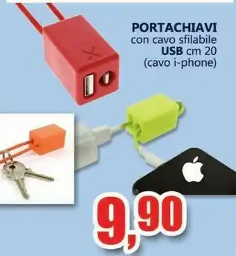 Portachiavi Con Cavo Sfilabile USB
