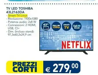 Esselunga Toshiba 43L2163DA TV LED offerta