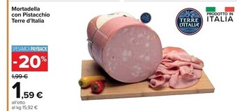 Carrefour Iper Terre d'italia mortadella con pistacchio offerta