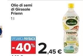Carrefour Iper Olitalia olio di semi di girasole offerta