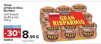 Carrefour Iper Rio mare tonno all'olio di oliva offerta