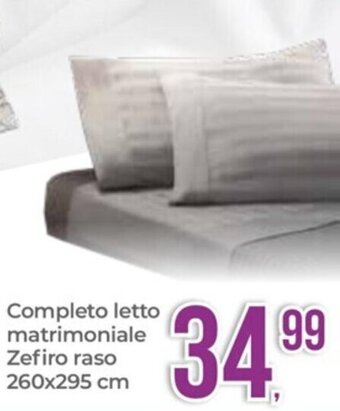 Completo letto matrimoniale Zefiro raso 260x295 cm