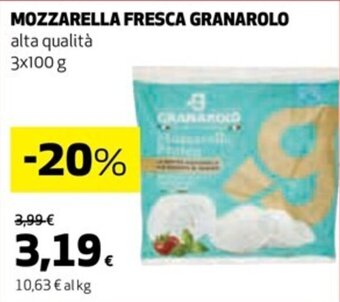 Coop MOZZARELLA FRESCA GRANAROLO alta qualità 3x100 g offerta