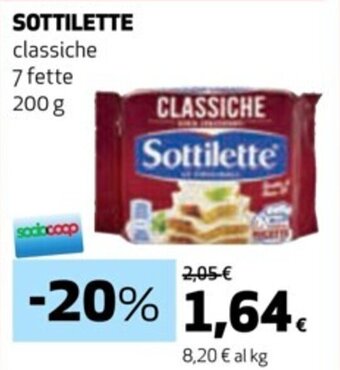 Coop SOTTILETTE classiche 7 fette 200 g offerta