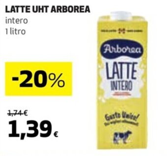 Coop LATTE UHT ARBOREA intero 1 litro offerta