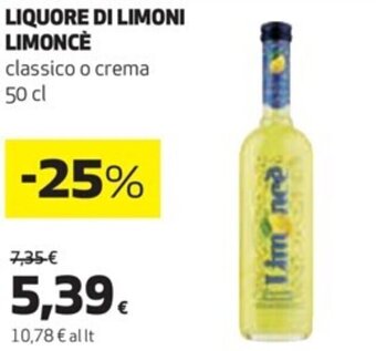 Coop LIQUORE DI LIMONI LIMONCÈ classico o crema 50 cl offerta