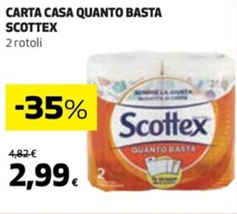 Coop CARTA CASA QUANTO BASTA SCOTTEX 2 rotoli offerta