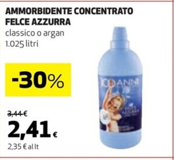 Coop AMMORBIDENTE CONCENTRATO FELCE AZZURRA classico o argan 1.025 litri offerta