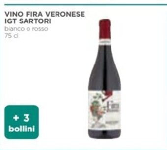 Coop VINO FIRA VERONESE IGT SARTORI bianco o rosso 75 cl offerta
