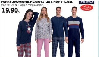 Coop PIGIAMA UOMO O DONNA IN CALDO COTONE ATHENA BY LIABEL Mod. SERAFINO, taglie e colori assortiti offerta
