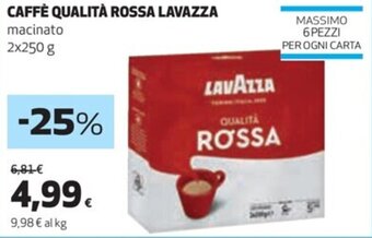 Coop CAFFÈ QUALITÀ ROSSA LAVAZZA macinato 2x250 g offerta