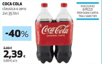 Coop COCA COLA classica o zero 2x1.35 litri offerta