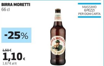Coop BIRRA MORETTI 66 cl offerta