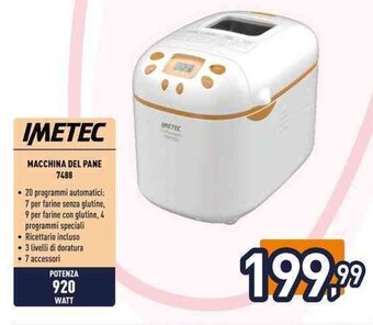 Unieuro IMETEC MACCHINA DEL PANE 7488 offerta